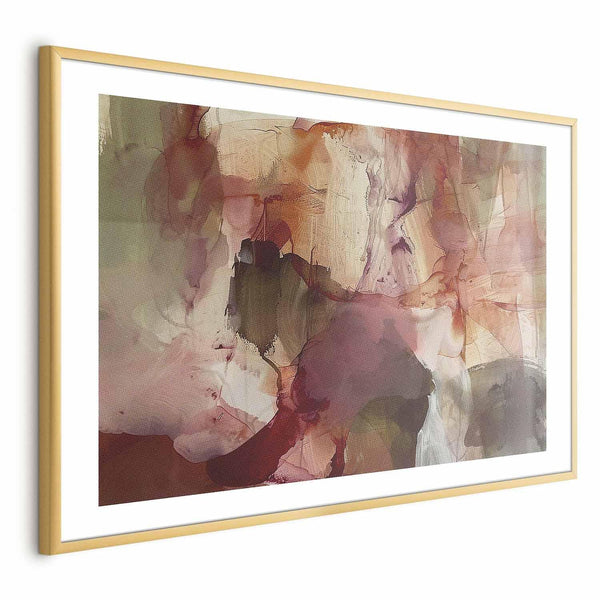 Poster - Spring Composition - glimmers and forms in watercolor technique