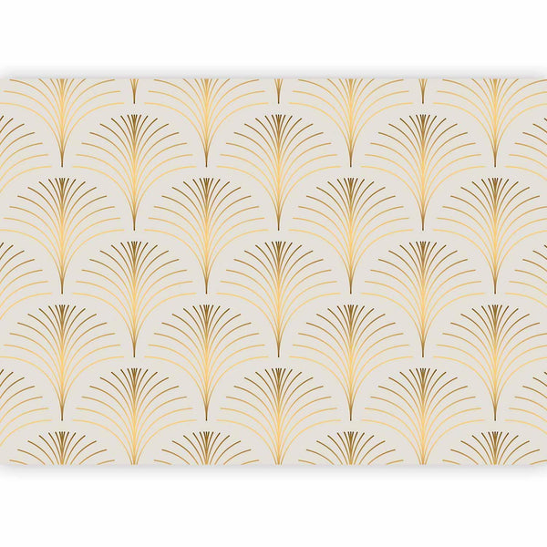 Carta da parati - Gold Linear Pattern on Marble Background