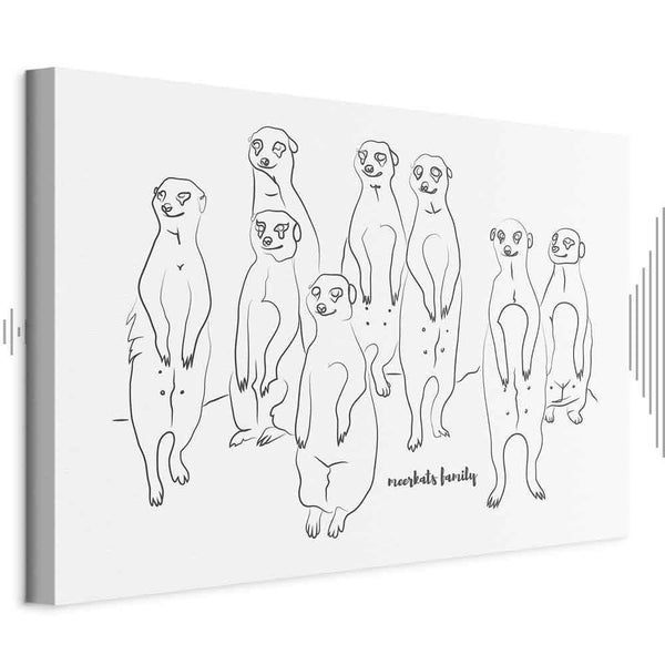 Quadro - Animal Patrol (1-part) - Meerkats on Black and White Background