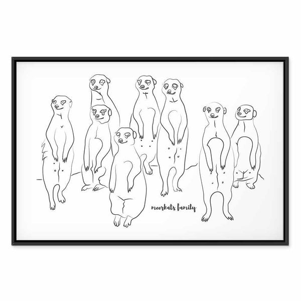 Quadro - Animal Patrol (1-part) - Meerkats on Black and White Background