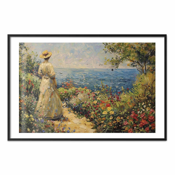 Poster - Nostalgic impression - a pensive woman contemplating