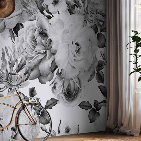 Carta da parati - Sentimental Garden (Black and White)