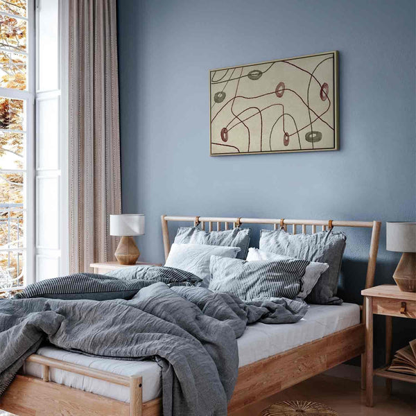 Quadro - Lines and shapes – bead labyrinth on a pale washed background