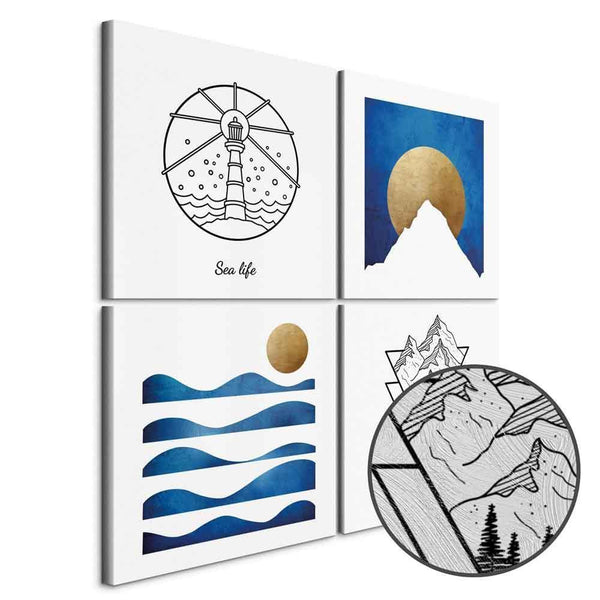 Quadro - Sea or Mountains (4 Parts)