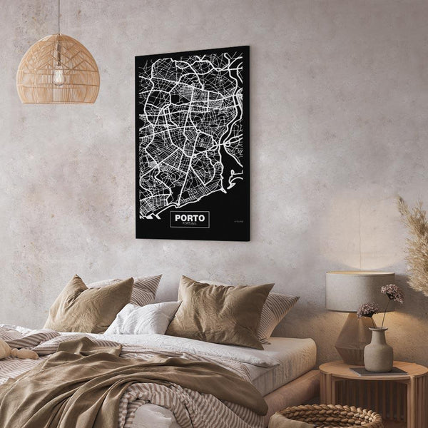Quadro - Negative Map: Porto (1 Part) Vertical