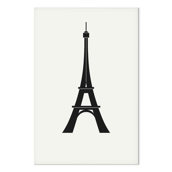 Quadro - Eiffel Tower Simple Graphics in Black and White