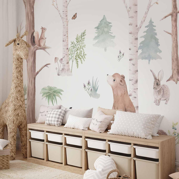 Carta da parati - Subtle Illustration With Forest Animals