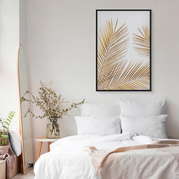 Quadro - Golden Palm Leaves (1 Part) Vertical