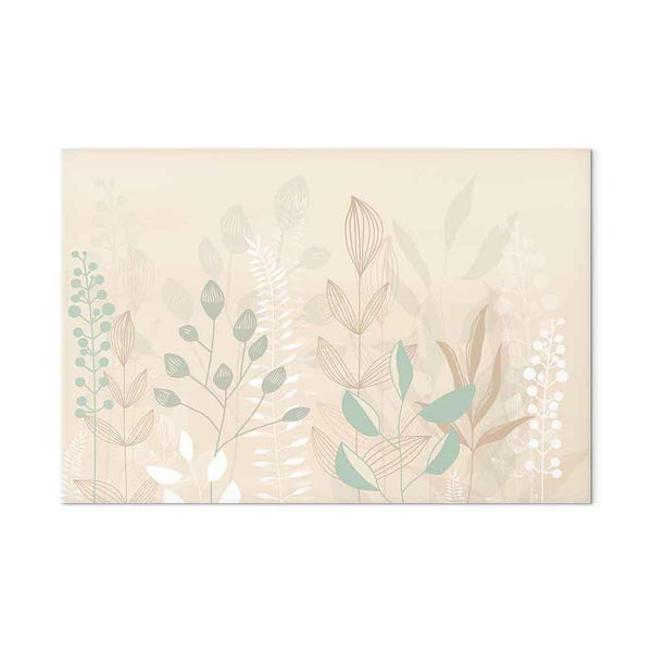 Quadro - Morning in the Meadow - Various Pastel Plants on a Beige Background