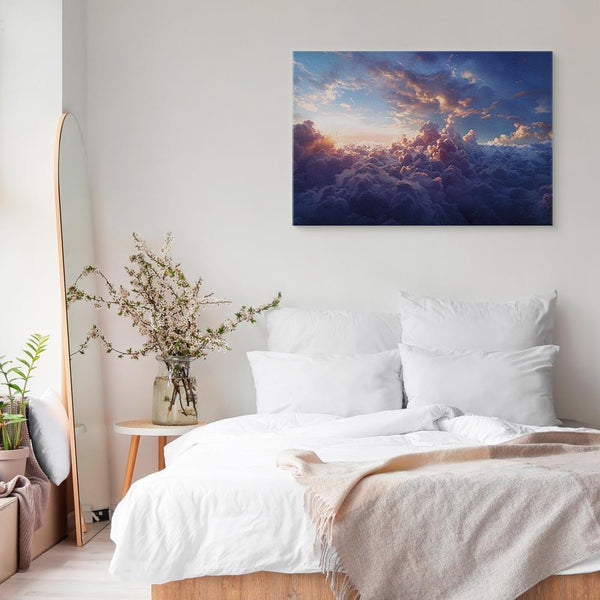 Quadro - The Sun in Hiding: The Golden Face of the Sky Over a Cloudy Sea