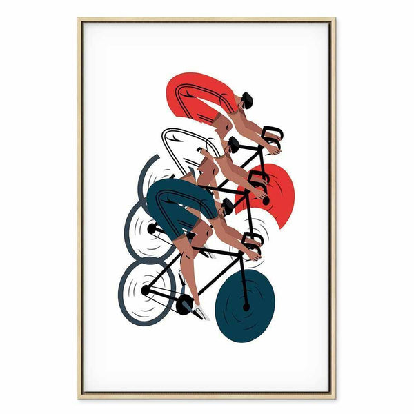 Quadro - Cycling Race Competitors on a Light Background - Illustration