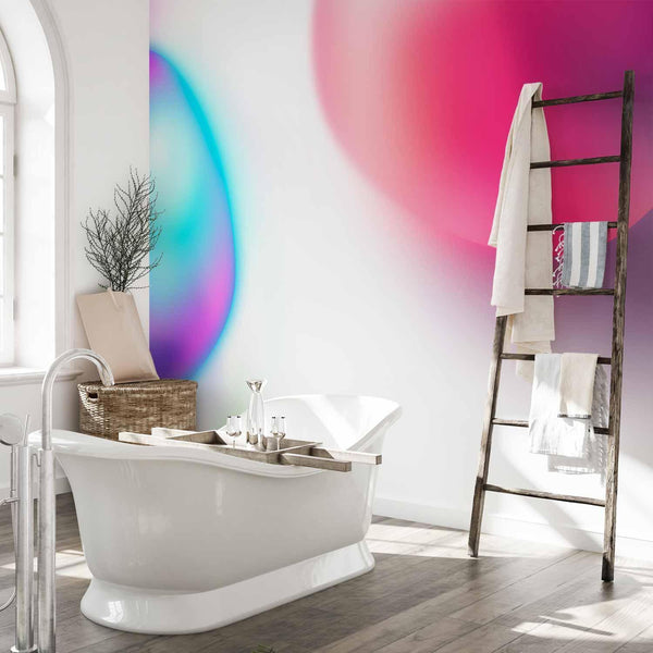 Carta da parati - Abstraction - Colorful Glass Pieces - Violet-Blue and Pink