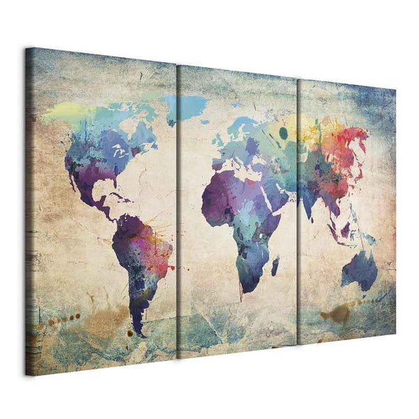 Quadro - Rainbow Map (triptych)