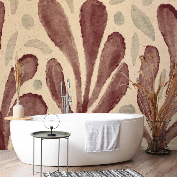 Carta da parati - Leaves and spots – large vibrant shapes inspired by Matisse