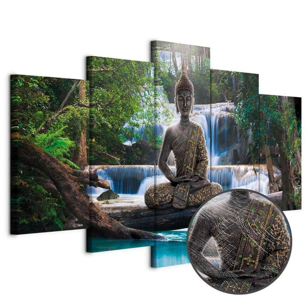 Quadro - Buddha and waterfall