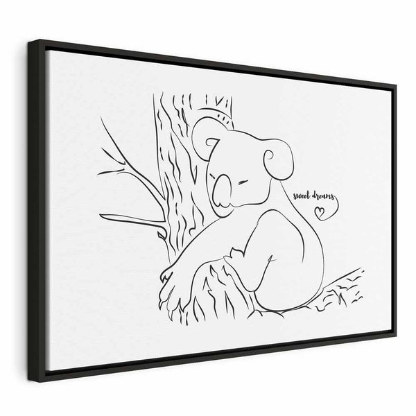Quadro - Quiet Charm of Nature (1-part) - Sleeping Koala in Black and White