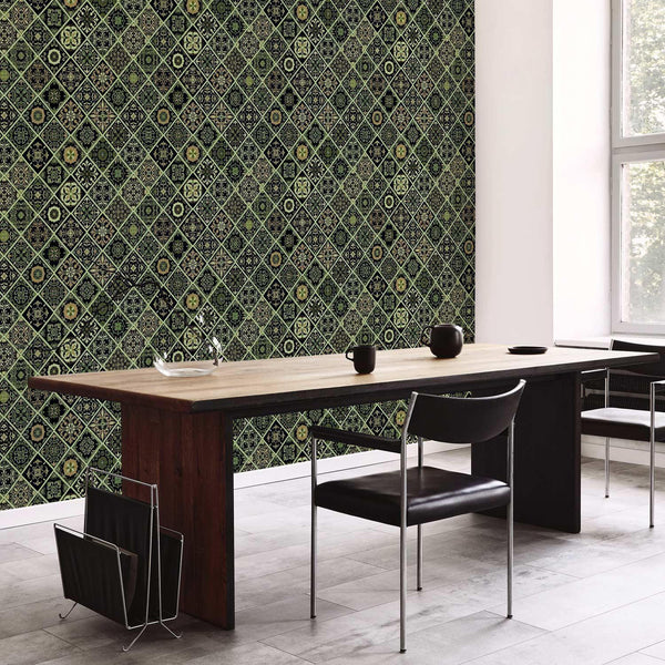 Tappezzeria murale - Olive Mosaic