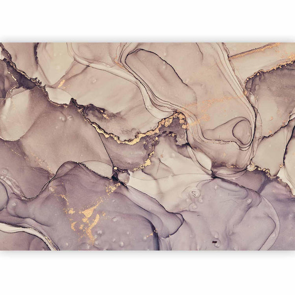 Carta da parati - Watercolour Abstraction - Powder Pink Marble With Gold Accents