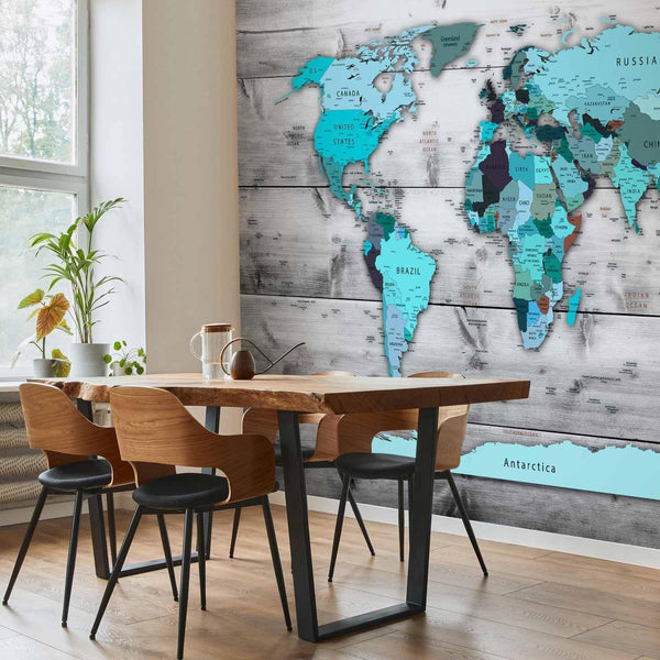 Carta da parati - World Map: Blue Continents