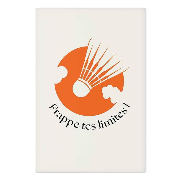 Quadro - Badminton Shuttlecock on an Orange Circle Background