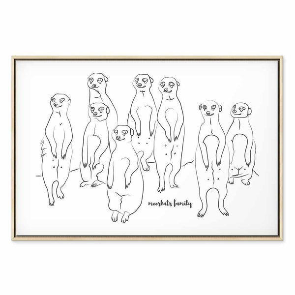 Quadro - Animal Patrol (1-part) - Meerkats on Black and White Background