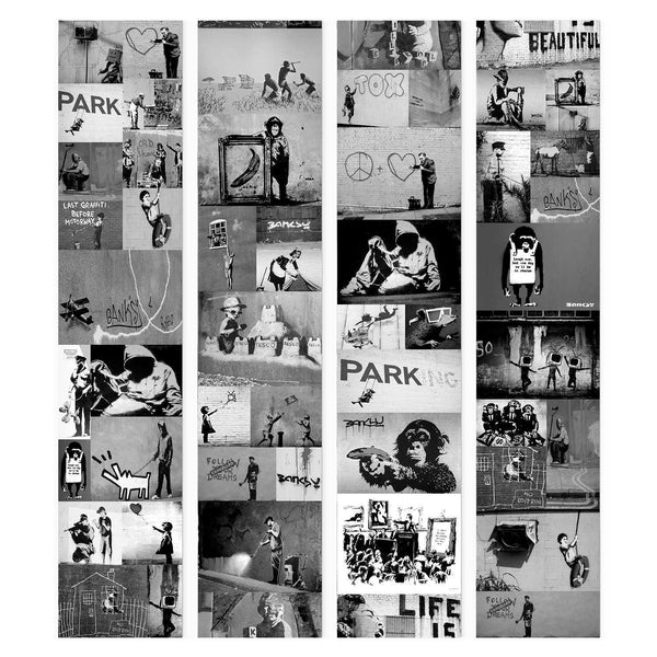 Tappezzeria murale - Banksy - grey collage