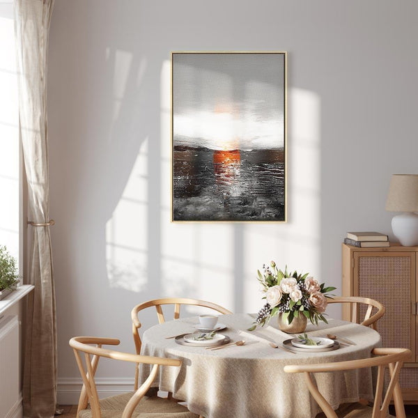 Quadro - Reflection of Colors (1-part) - Sunset in Painted Abstract Background