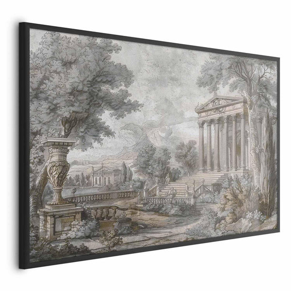 Poster - Temple on the Hill - Greek Architecture in Muted Tones