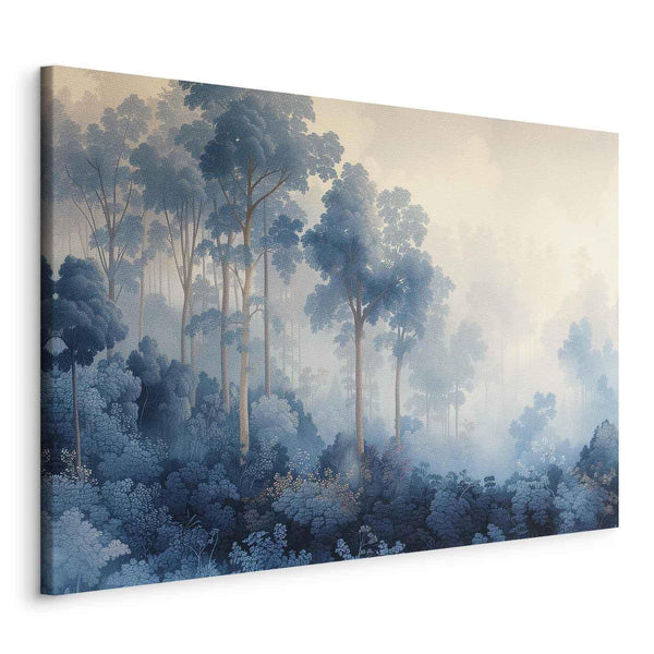 Quadro - Landscape with Trees in Illustrative Style Fairy-Tale Blue Forest