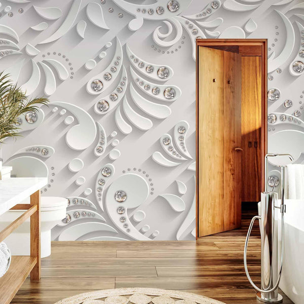 Carta da parati - Flowers with Crystals