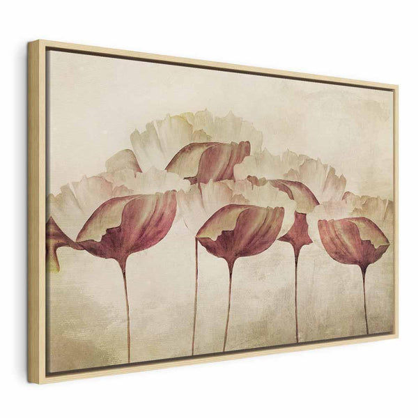 Quadro - Flowers in Beige (1 Part) Wide