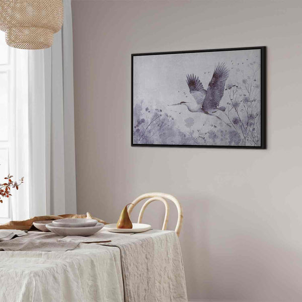 Quadro - Majestic flight - a crane in flight in monochrome