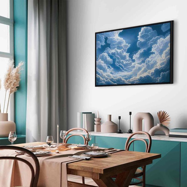 Quadro - Blue Sky Breaking Through White Fluffy Clouds