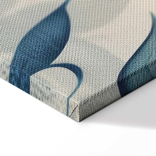 Quadro - Leaves in Blue Color Delicate Botanical Motif