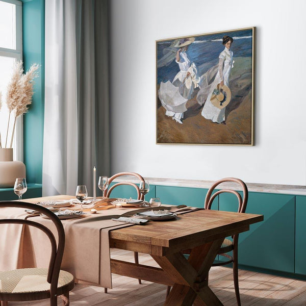 Quadro - Joaquín Sorolla y Bastida – Strolling along the Seashore