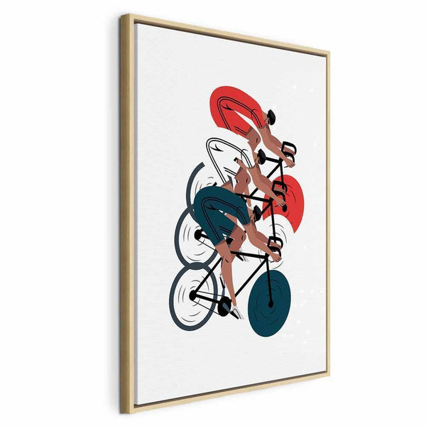 Quadro - Cycling Race Competitors on a Light Background - Illustration