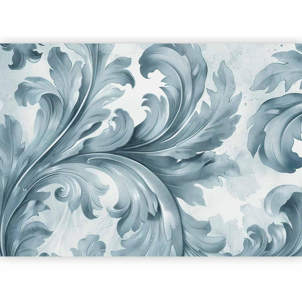 Carta da parati - Stone Baroque Ornaments in Light Shades of Gray-Blue