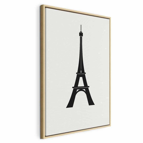 Quadro - Eiffel Tower Simple Graphics in Black and White