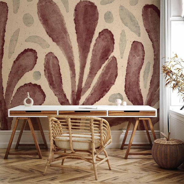Carta da parati - Leaves and spots – large vibrant shapes inspired by Matisse