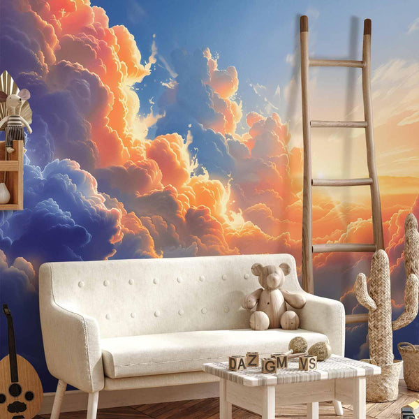Carta da parati - Sunset Over a Cloudy Sea: A Wonderful Symphony of Colors