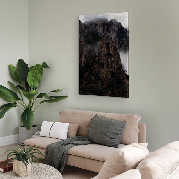 Quadro - Heart of Mountain Landscape (1-part) - Clouds Amid Rocks