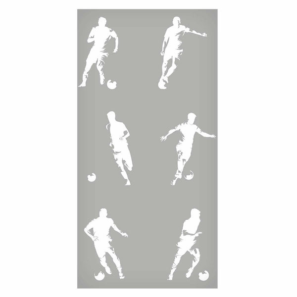 Tappezzeria murale - Sports Silhouettes - Dynamic figures of soccer players on a gray background