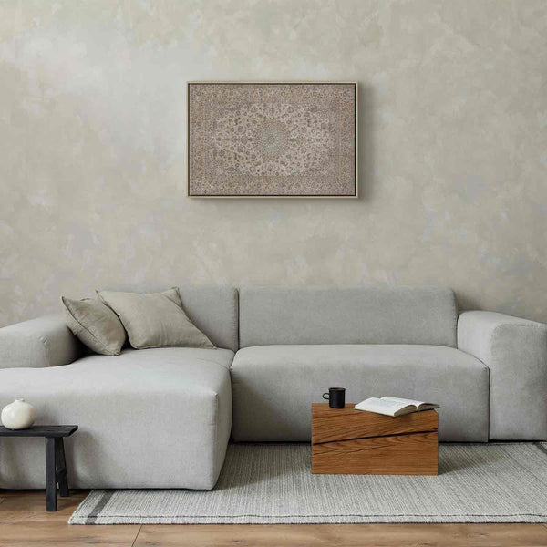 Quadro - Sand carpet - worn Persian carpet with rich decorative motifs