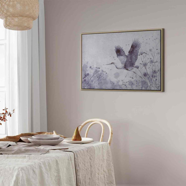 Quadro - Majestic flight - a crane in flight in monochrome