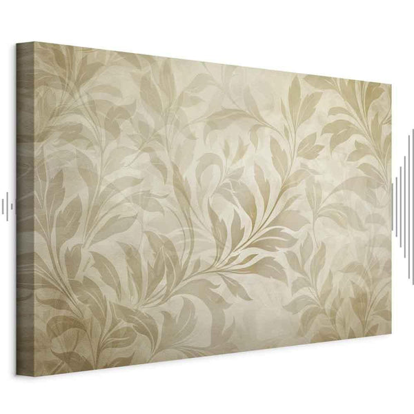 Quadro - Botanical Motif with Leaves and Vines in Sand Colors