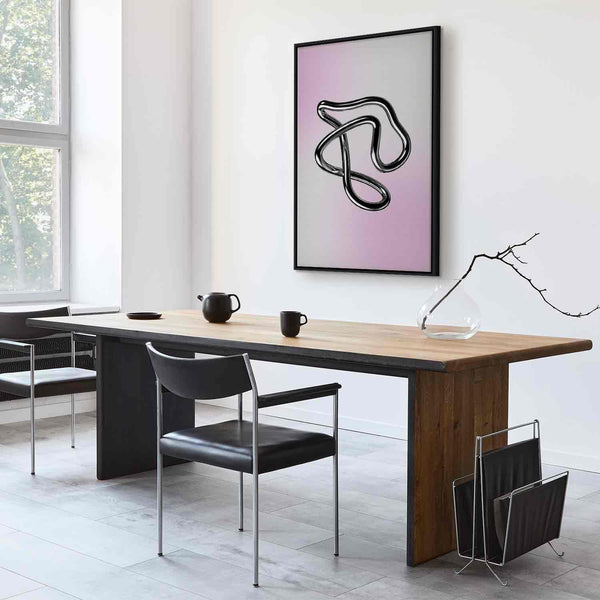 Quadro - Silver Intricacies - Fluid Metallic Figure on a Gradient Background