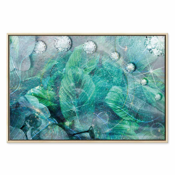 Quadro - Turquoise Leaves (1 Part) Wide