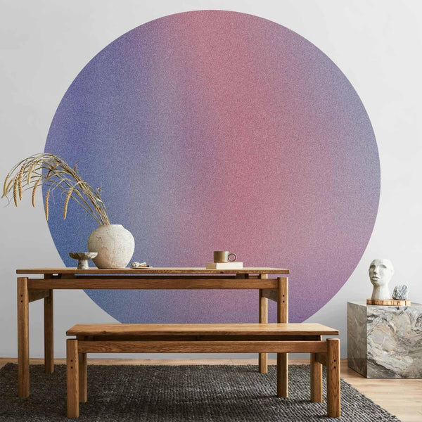 Carta da parati rotonda - Rainbow gradient - a delicate multicoloured gradient reminiscent of mist