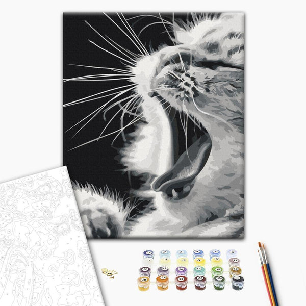 Quadro fai da te - Yawning Kitten