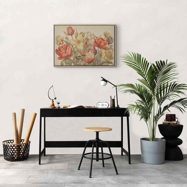 Quadro - Bouquet of flowers on a cream background